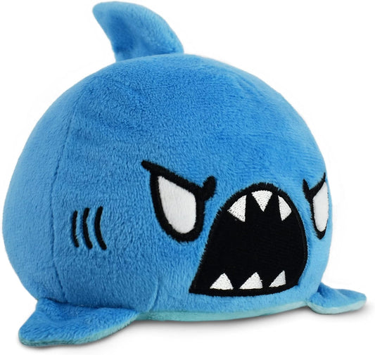 - the Original Reversible Shark Plushie - Blue - Cute Sensory Fidget Stuffed Animals That Show Your Mood 3.5 Inch