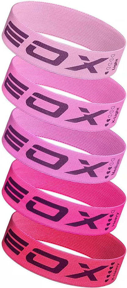 Ultimate Non-Slip Resistance Fabric Loop Bands for Legs & Glutes - 5 Levels of Hip Training (Pink)