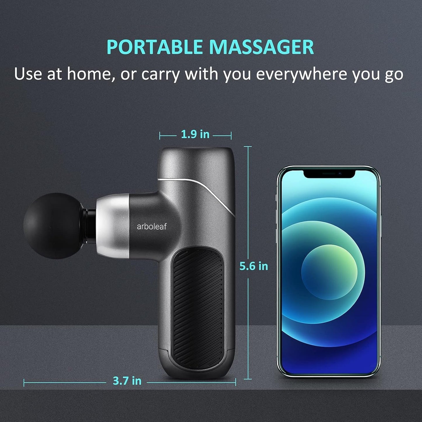 Mini Massage Gun Deep Tissue, Muscle Massager for Back Pain Relief, Small Massage Gun Travel Massager Handheld, Quiet Percussion Massager Portable, Whole Body- FSA and HSA Eligible