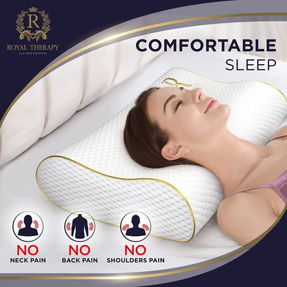 Memory Foam Pillow, Queen Pillow Neck Pain Relief, Contour Pillow, Pillow for Neck and Shoulder Pain, Neck Pain Pillow, Side Sleeper Pillow, Cervical Neck Pillow, Neck Pillow Sleeping