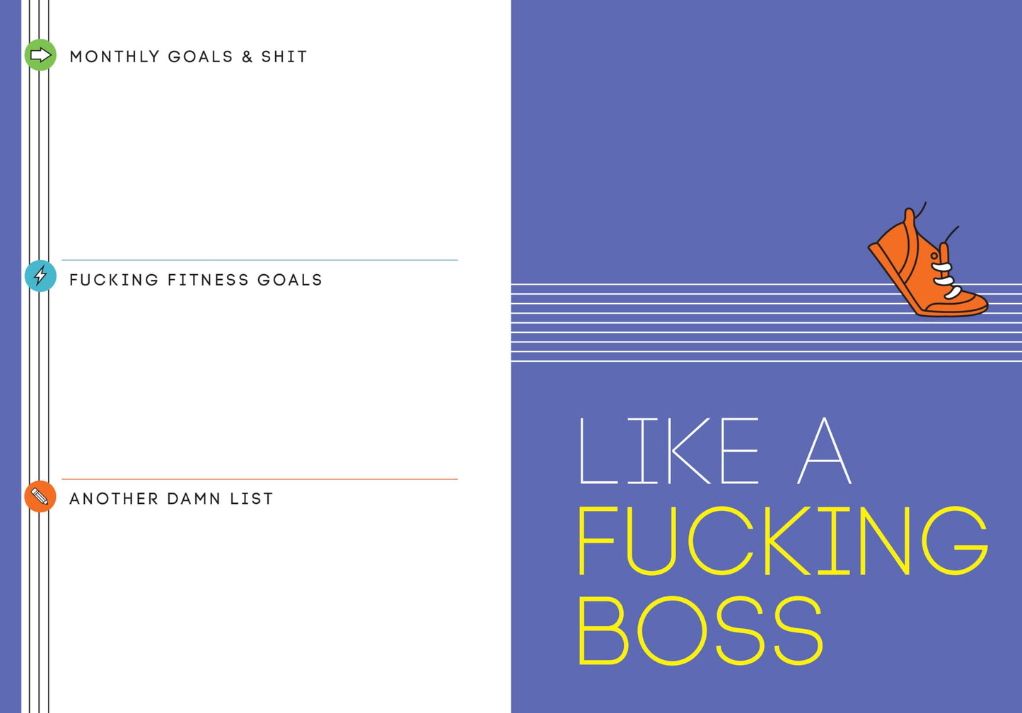 Calendars & Gifts to Swear By: 2025 No F*Cking Excuses Fitness Tracker: a Planner to Cut the Bullsh*T and Crush Your Goals This Year (Other)