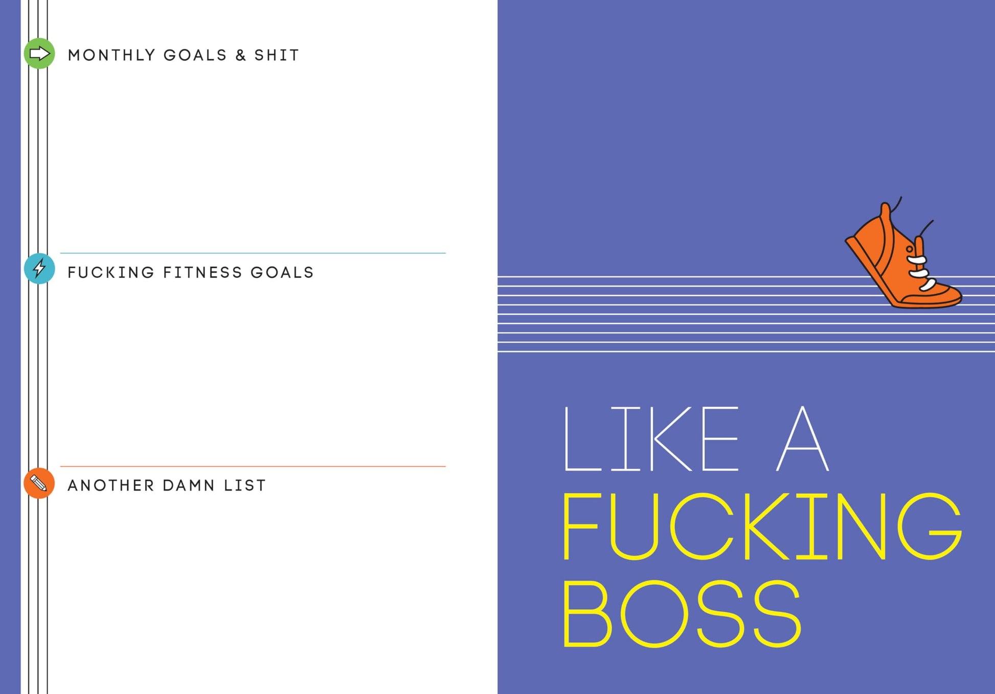 Calendars & Gifts to Swear By: 2025 No F*Cking Excuses Fitness Tracker: a Planner to Cut the Bullsh*T and Crush Your Goals This Year (Other)
