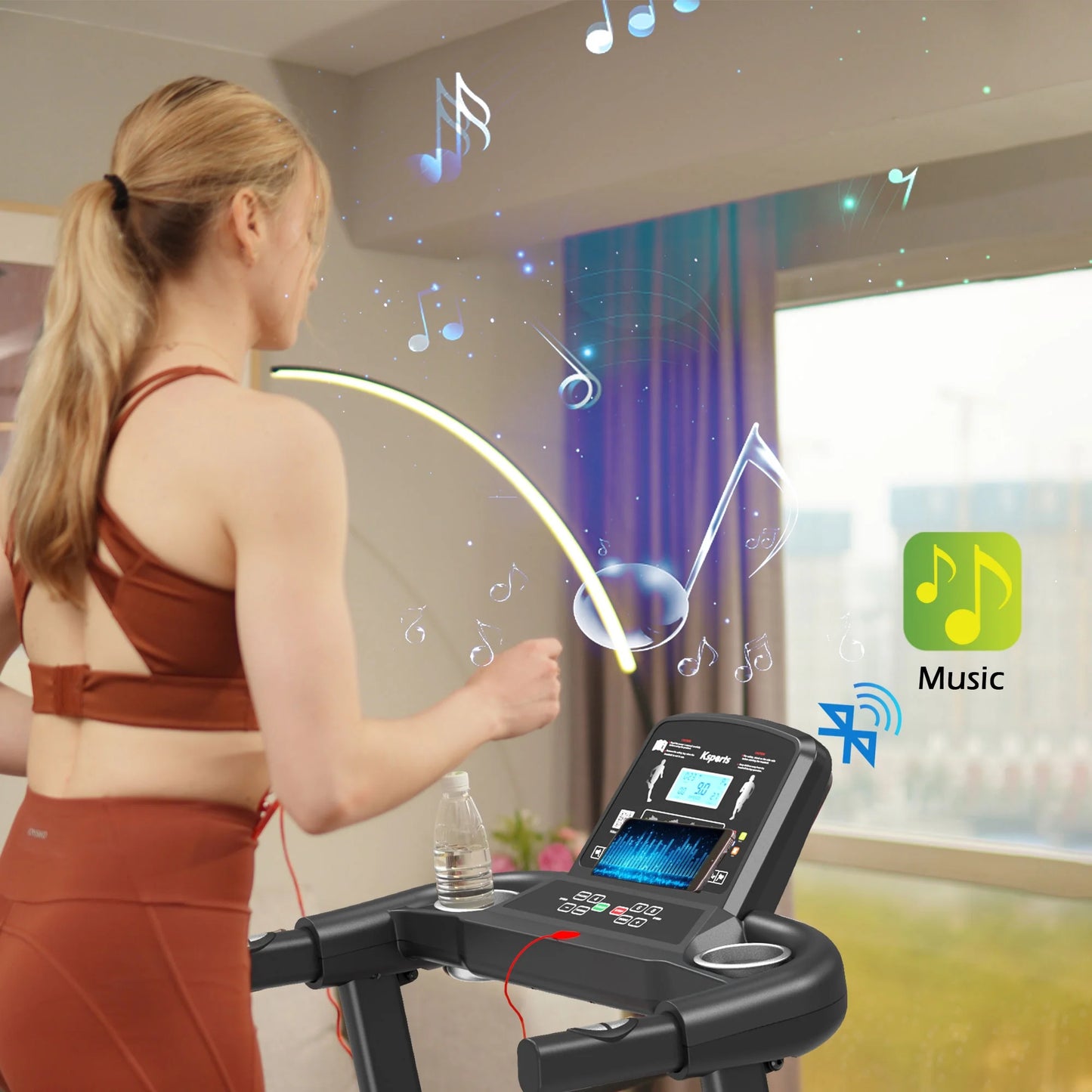 Ultimate Electric Treadmill Bundle with Exercise Rack, Mat & Dumbbells - Enhance Your Fitness Routine!