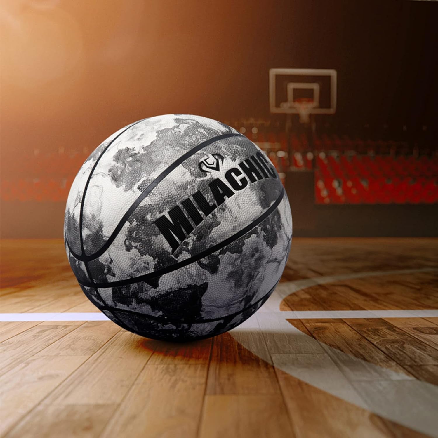 Basketball Glow in the Dark, Glowing Leather Green Light up Basketball Gift for Teenagers, Men, Women Indoor-Outdoor Night Basketball Game with Pump (Size 5/6/ 7)
