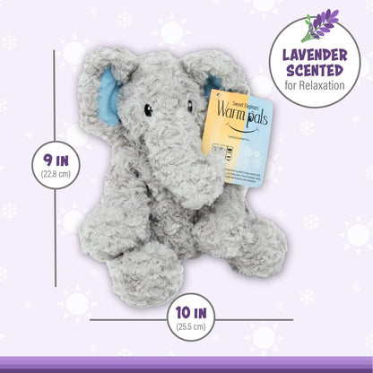 Warm Pals - Sweet Elephant - 1.5Lbs - Cozy Microwavable Lavender Scented Plush Toys - Heated Stuffed Animal - Heatable Coolable Bedtime Comfort Plushie