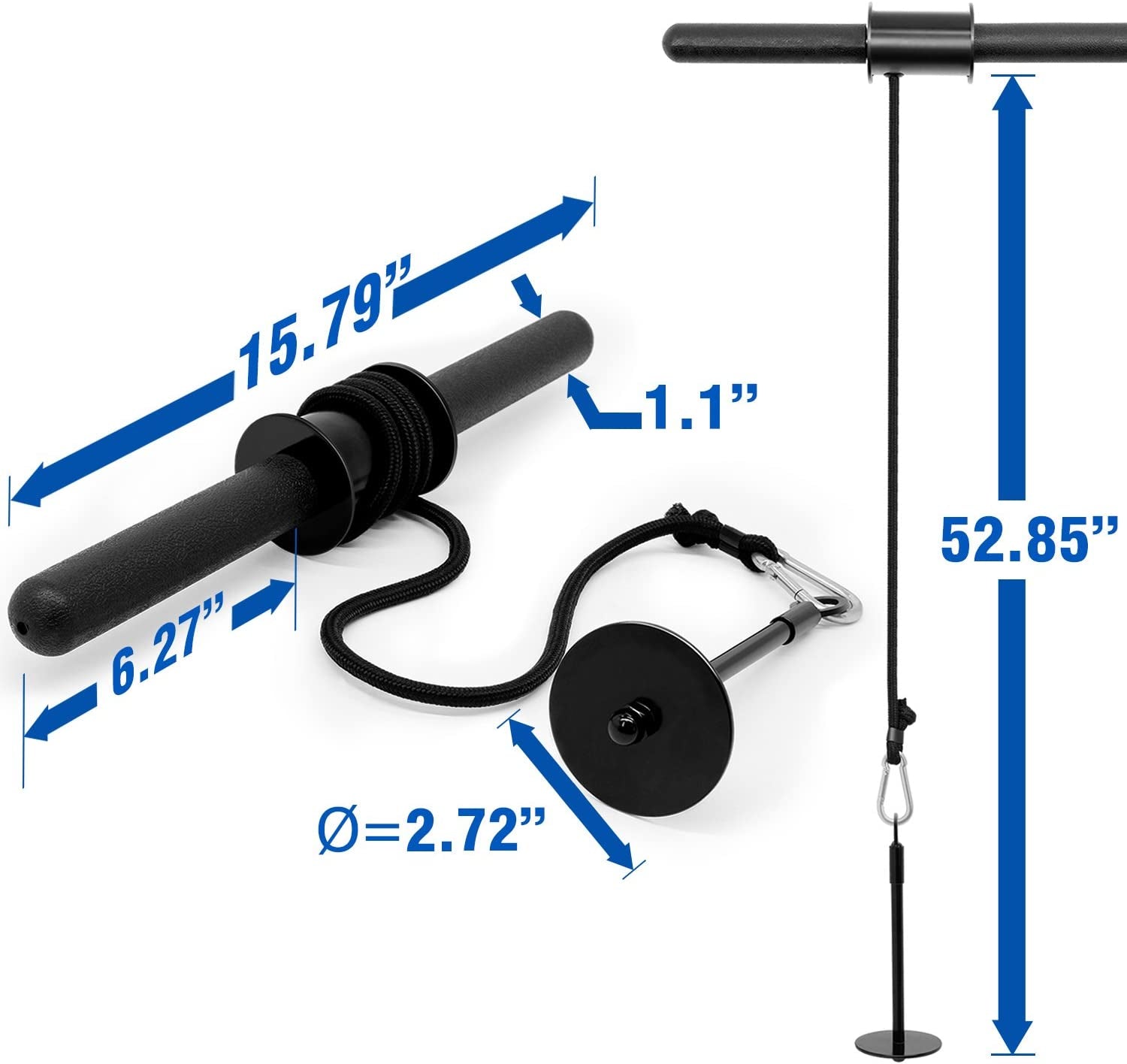 Wrist and Forearm Blaster - Wrist Roller & Forearm Roller for Training, Workout - Wrist/Arm Blaster - Fit 1-Inch Standard & 2-Inch Olympic Weight Plates