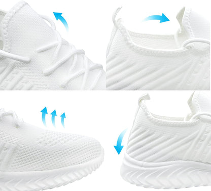 Mens Walking Shoes Mesh Sneakers Road Running Shoes Tennis Trainers Slip-On Athletic Lightweight Breathable Outdoor Shoe