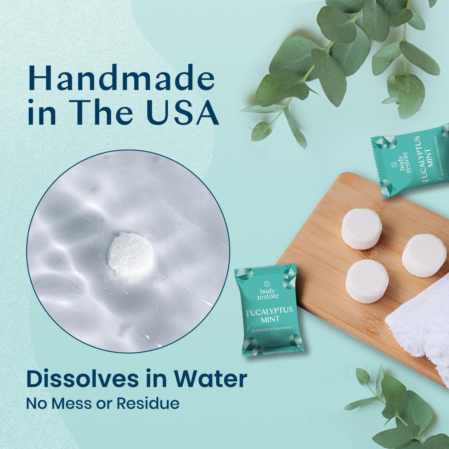 Shower Steamers Aromatherapy 15 Pack - Christmas Gifts for Women, Stocking Stuffers, Birthday Gifts for Mom, White Elephant Gift, Travel Essentials, Self Care - Eucalyptus