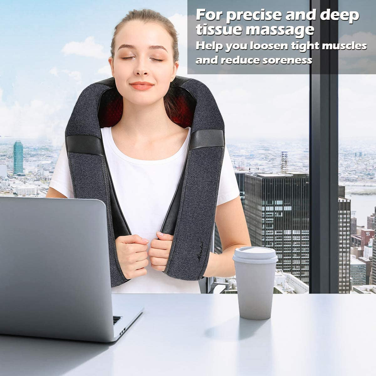 Neck Massager with Heat, Shiatsu Shoulder Massager, Electric Kneading Back Massager, Massage Pillow for Pain Relief Deep Tissue, Fathers Day Presents, Mothers Day,Christmas Gifts Get Well Soon