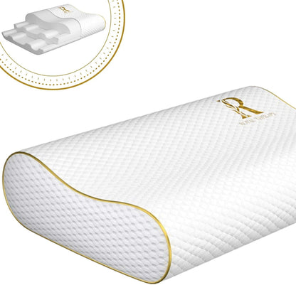 Memory Foam Pillow, Queen Pillow Neck Pain Relief, Contour Pillow, Pillow for Neck and Shoulder Pain, Neck Pain Pillow, Side Sleeper Pillow, Cervical Neck Pillow, Neck Pillow Sleeping