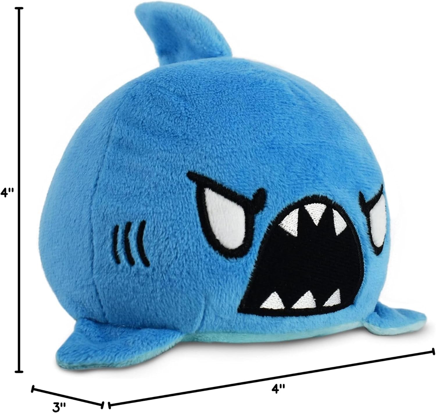 - the Original Reversible Shark Plushie - Blue - Cute Sensory Fidget Stuffed Animals That Show Your Mood 3.5 Inch