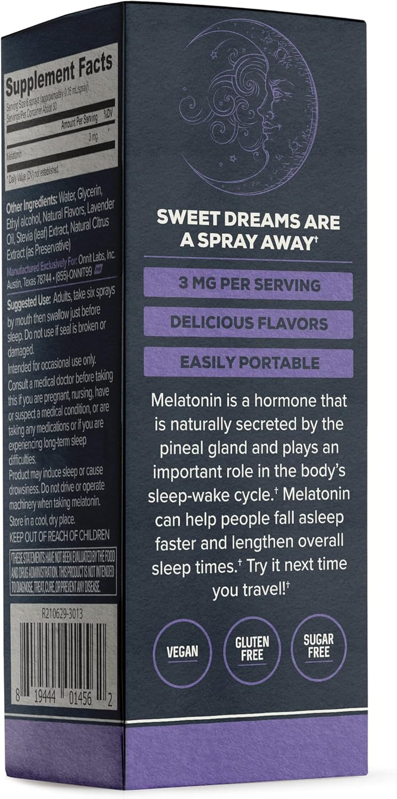 Melatonin Instant Mist Liquid Sleep Aid Spray - Lavender