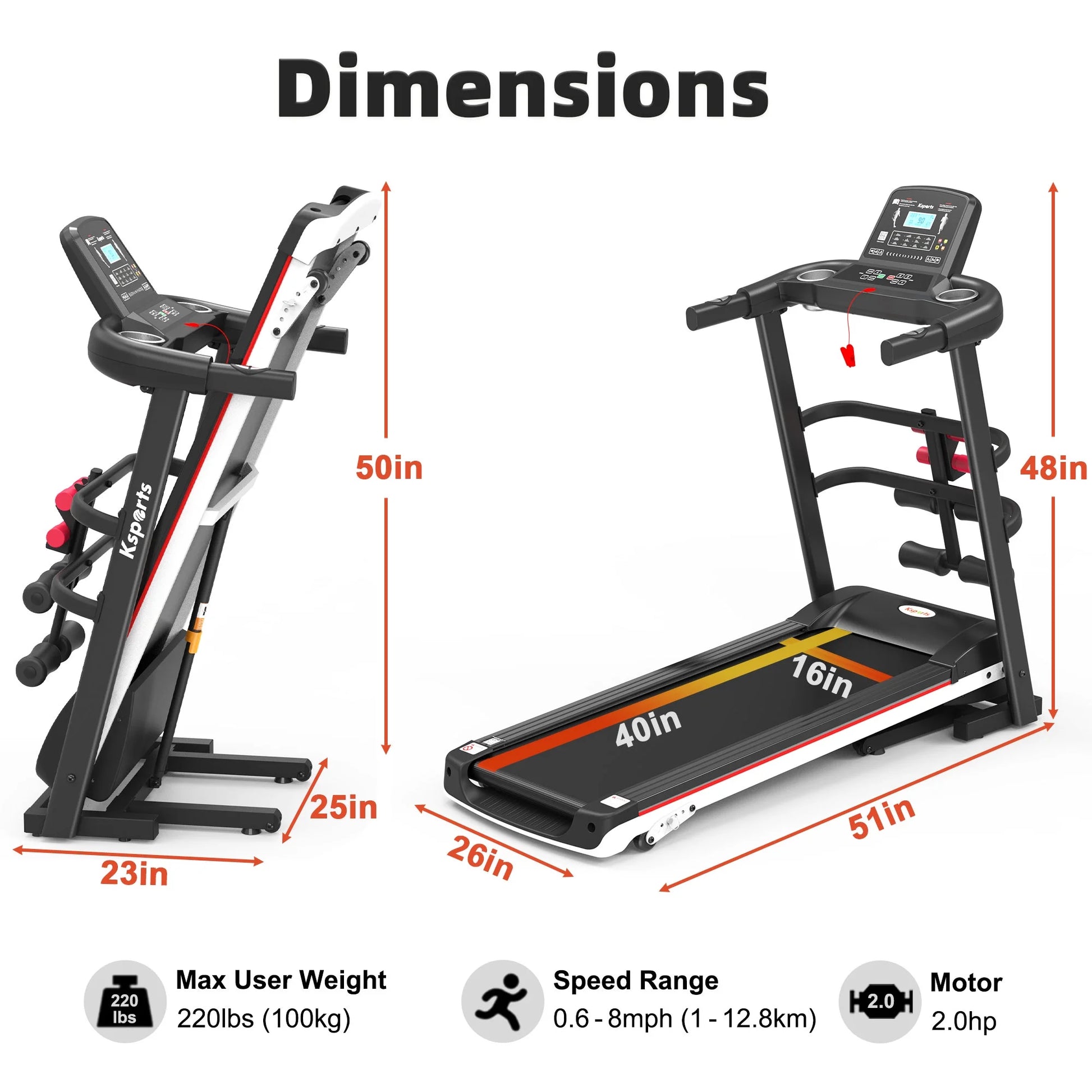 Ultimate Electric Treadmill Bundle with Exercise Rack, Mat & Dumbbells - Enhance Your Fitness Routine!
