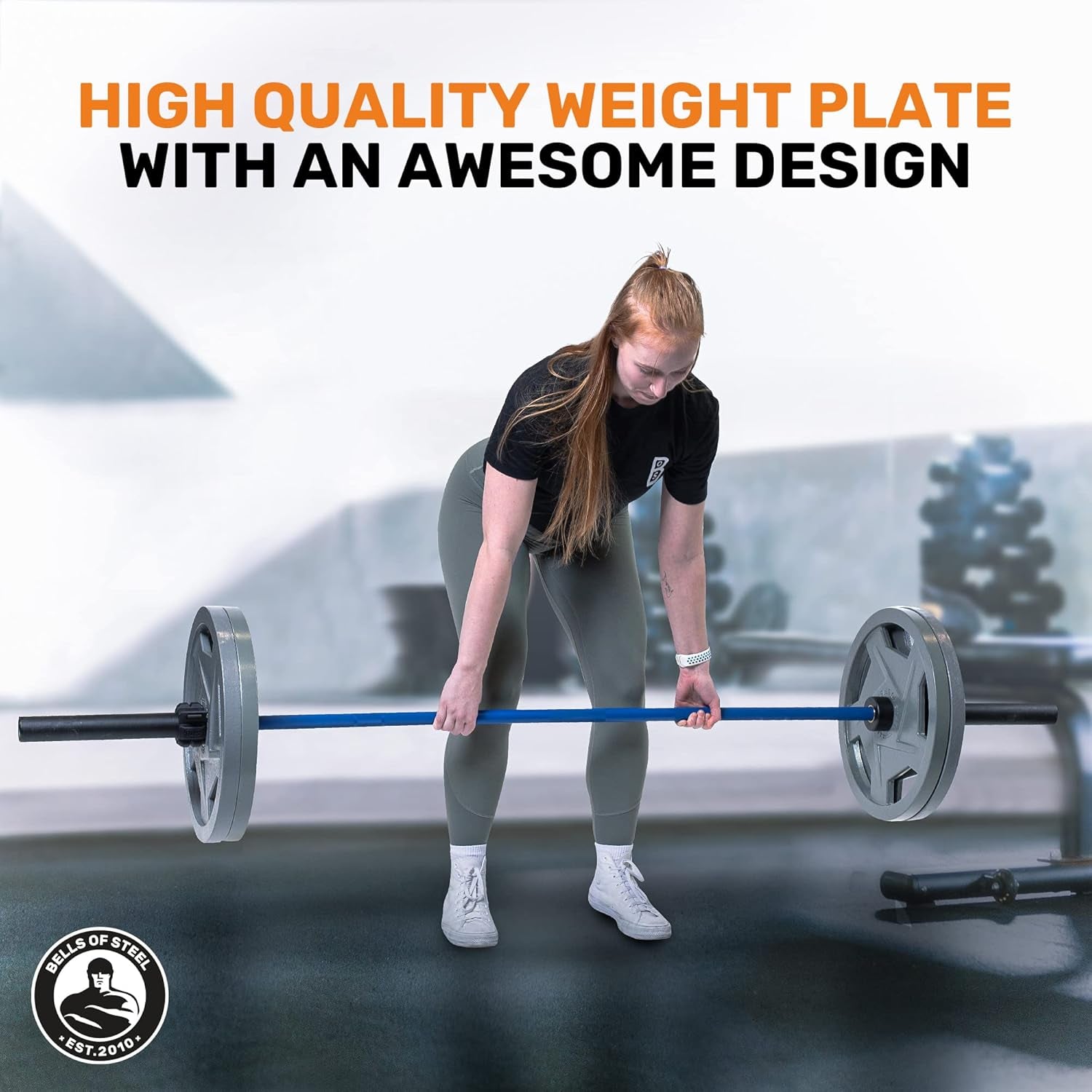 Cast Iron Weight Plates [] Mighty Grip Cast Iron Olympic Weight Plates - Semi-Gloss 2 Inch Weight Plate, Hammertone Powder Coat Barbell Weight Plates - Pair or Weight Plate Set