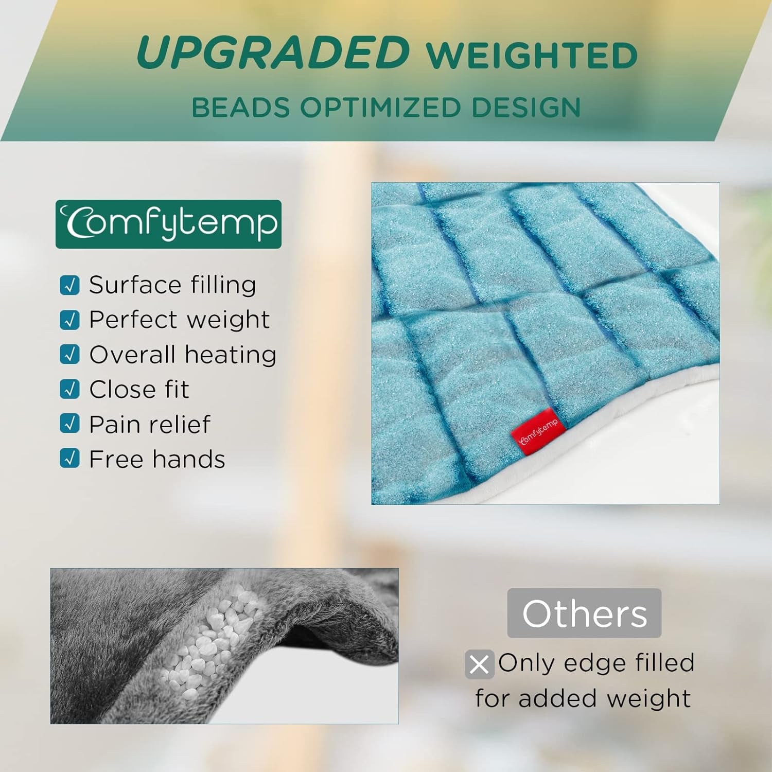 Heating Pad for Neck and Shoulders and Back,  FSA HSA Eligible Weighted Electric Heat Pad for Pain Relief, 2.6Lb Large Heated Wrap, 9 Heat Settings, 11 Auto-Off, Gifts for Women Men Mom Dad