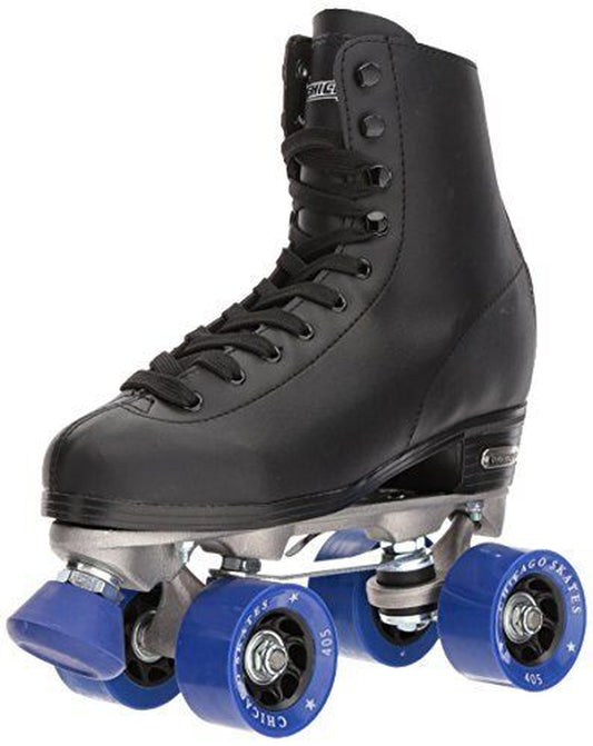CHICAGO SKATES Men'S Classic Roller Skates - Premium Black Quad Rink Skates