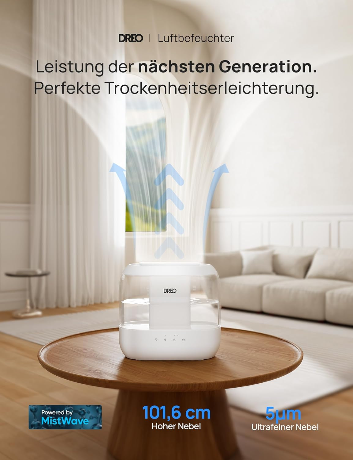 Humidifiers for Bedroom, Top Fill 4L Supersized Cool Mist Humidifier, 32H Runtime, 28 Db Quiet Ultrasonic Air Humidifier for Large Room, Plants, Baby Nursery, Indoor, Night Light, Easy to Clean