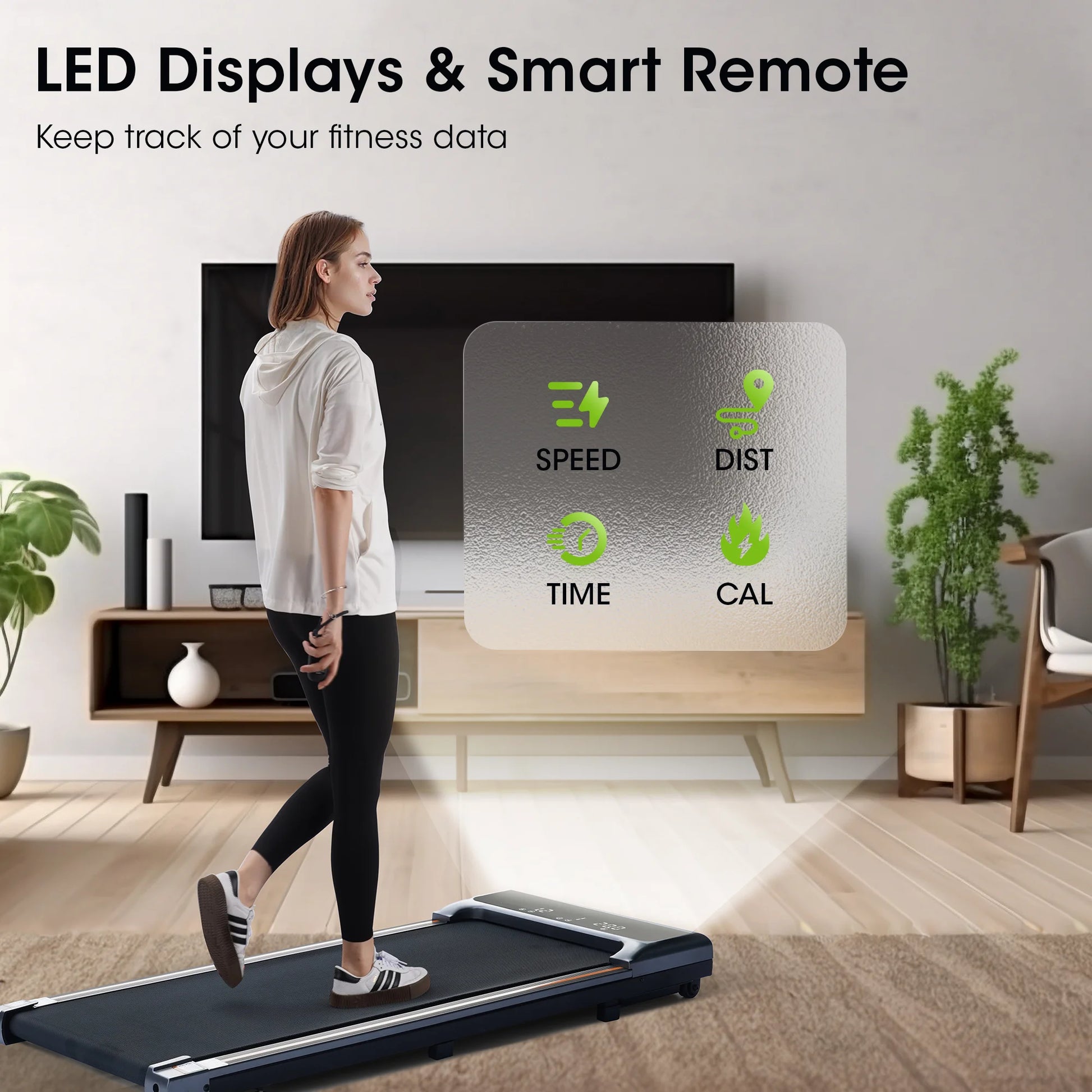 2 in 1 Under Desk Treadmill with Remote Control - Lightweight Walking Pad for Home Office Workouts, Speed Range 0.6-3.8 mph