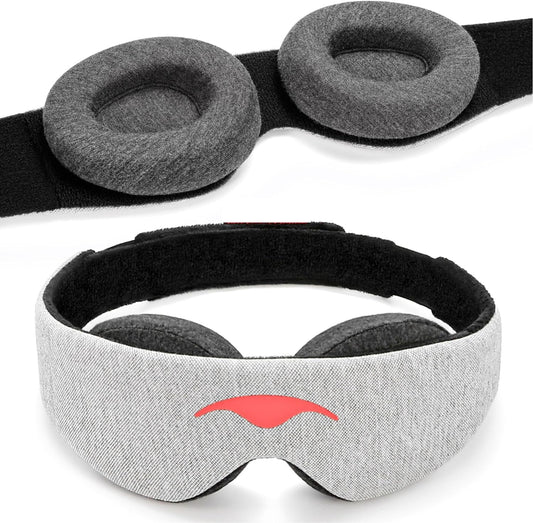 Mask - 100% Light Blocking Eye Mask, Adjustable Sleeping Mask with Detachable Eye Cups, Ultra Comfortable for Women & Men, Zero Pressure on Lashes, Perfect for Deep Rest/Travel/Shift Work