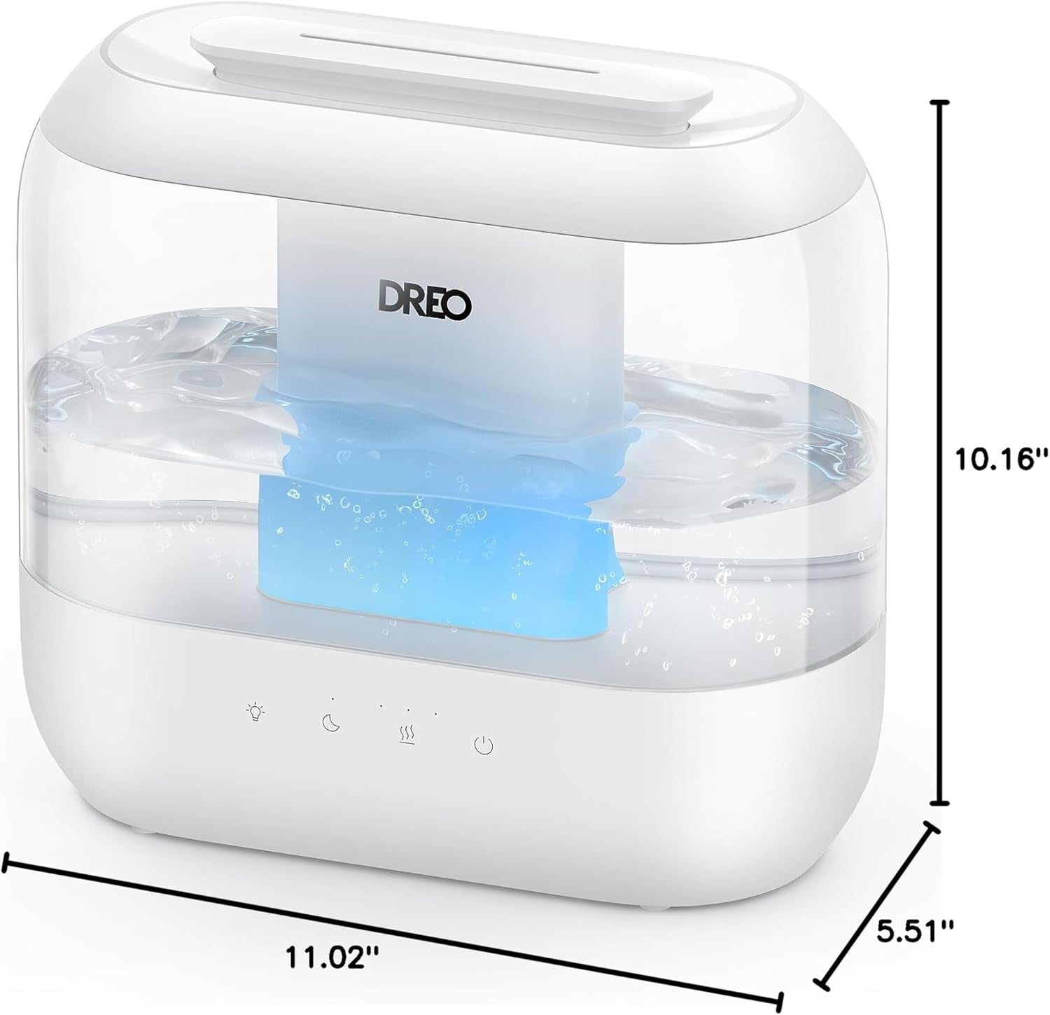 Humidifiers for Bedroom, Top Fill 4L Supersized Cool Mist Humidifier, 32H Runtime, 28 Db Quiet Ultrasonic Air Humidifier for Large Room, Plants, Baby Nursery, Indoor, Night Light, Easy to Clean