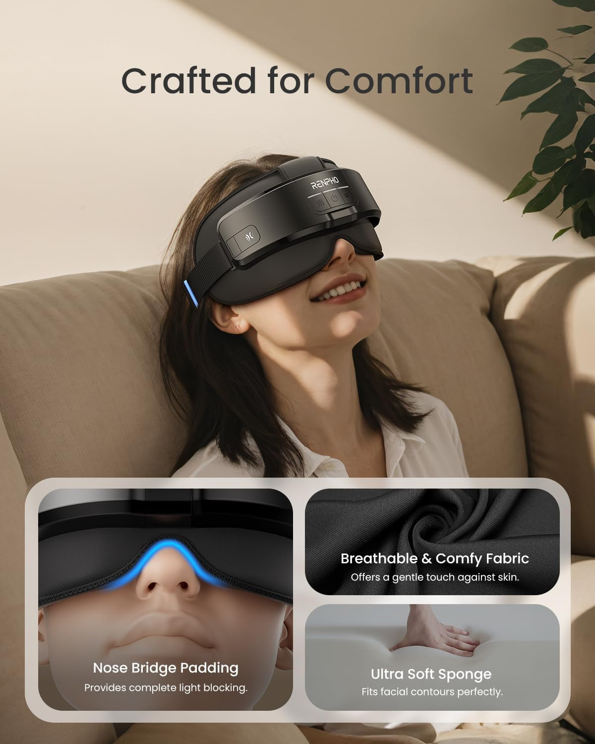 Heated Head & Eye Massager for Migraine Relief - Ultimate Relaxation Gift for Birthdays