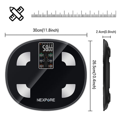 Smart Body Weight Scale, BMI & 25 Health Metrics, 400Lb Capacity for Home & Fitness