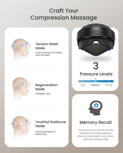 Heated Head & Eye Massager for Migraine Relief - Ultimate Relaxation Gift for Birthdays