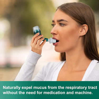 Breathing Exercise Device for Lungs, Lung Expansion and Mucus Relief Device, Portable Expiratory Breathing Exerciser with a Set of Accessories, Breathing Trainer for Lung Cleanse(Green)