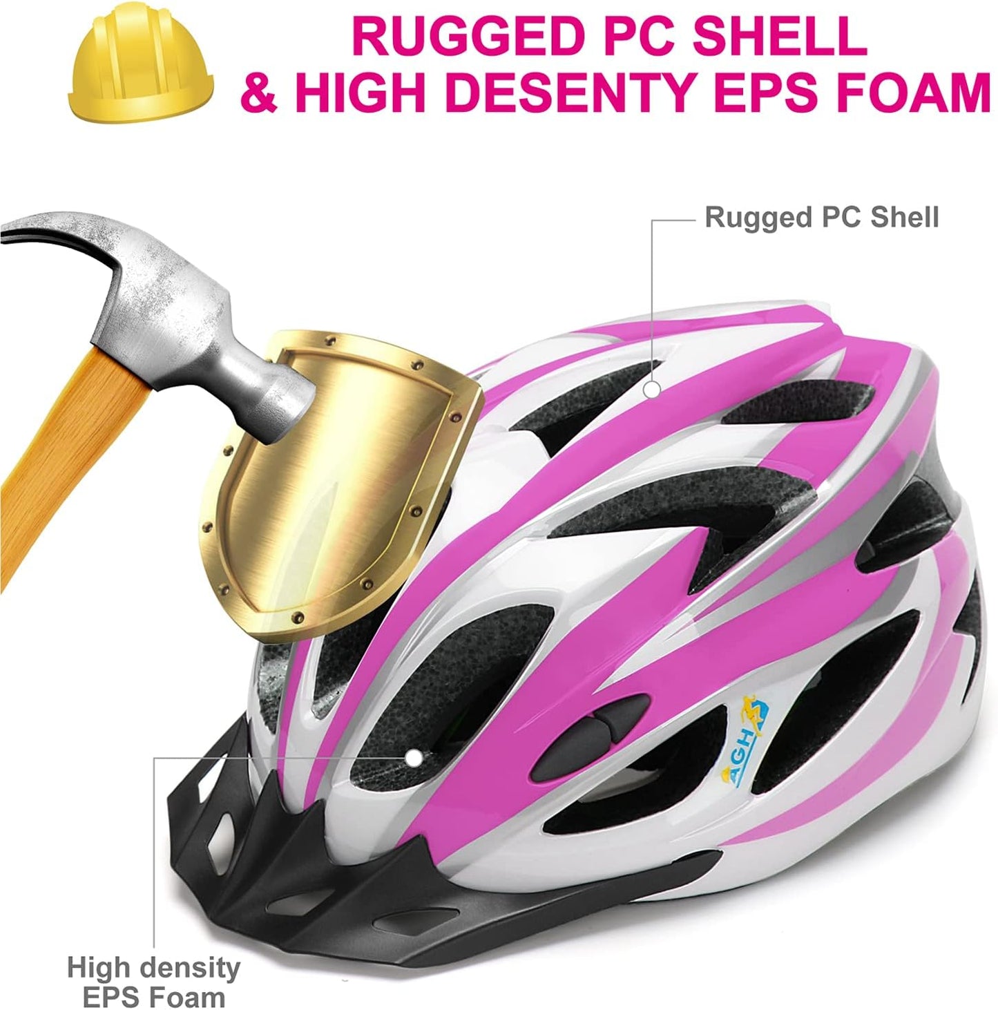Adult Bike Helmet, Lightweight Bike Bicycle Helmets for Women Men, Adult Helmet with Detachable Visor