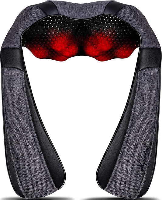 Neck Massager with Heat, Shiatsu Shoulder Massager, Electric Kneading Back Massager, Massage Pillow for Pain Relief Deep Tissue, Fathers Day Presents, Mothers Day,Christmas Gifts Get Well Soon
