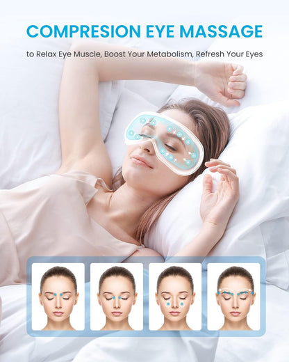 FSA HSA Eyeris1 Eye Massager, Birthday Valentine'S Day Gifts, Migraine Massager with Remote, Compression, Silent Mode, Bluetooth, Heated Eye Mask for Eye Strain Relief, Stye Eye, Improve Sleep