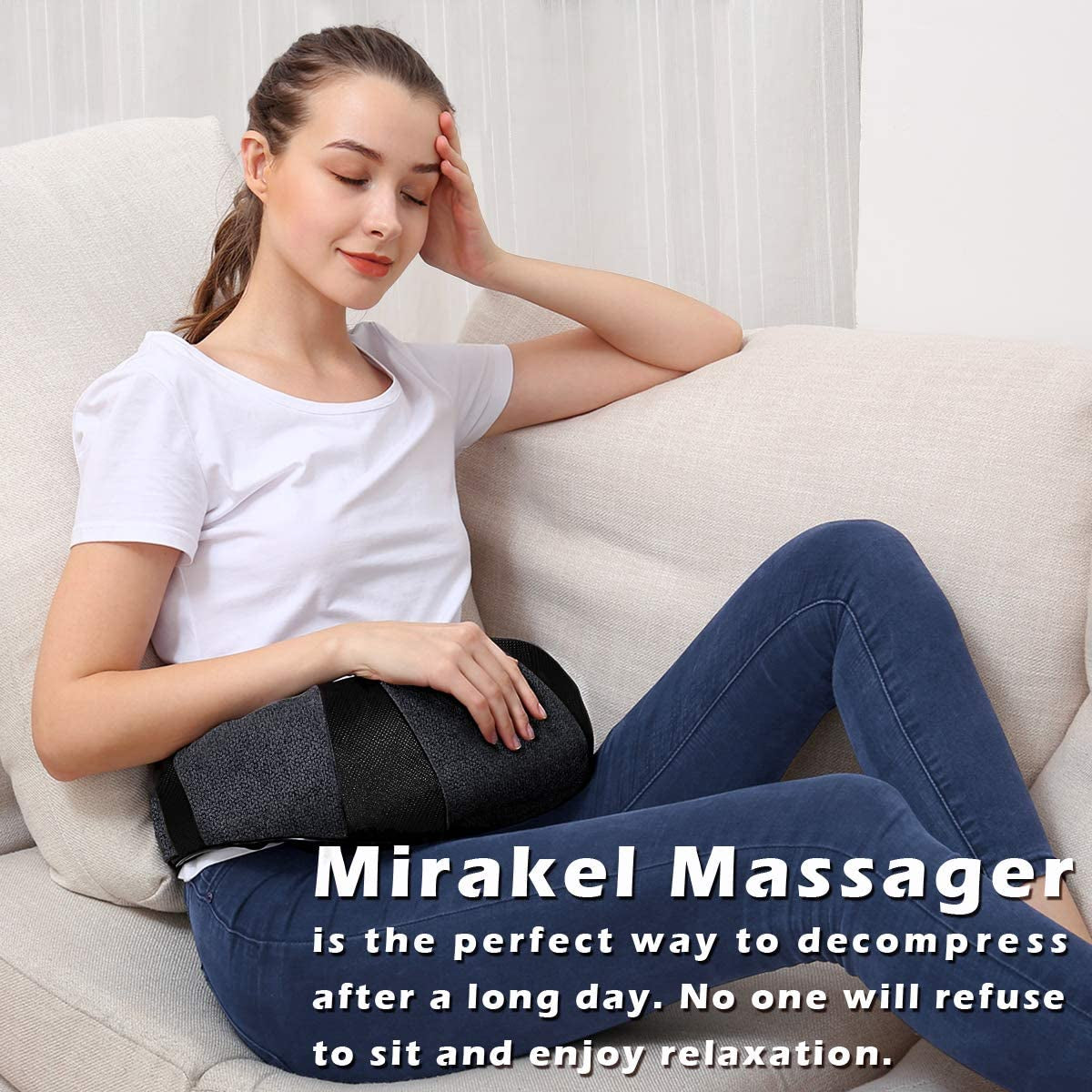 Neck Massager with Heat, Shiatsu Shoulder Massager, Electric Kneading Back Massager, Massage Pillow for Pain Relief Deep Tissue, Fathers Day Presents, Mothers Day,Christmas Gifts Get Well Soon