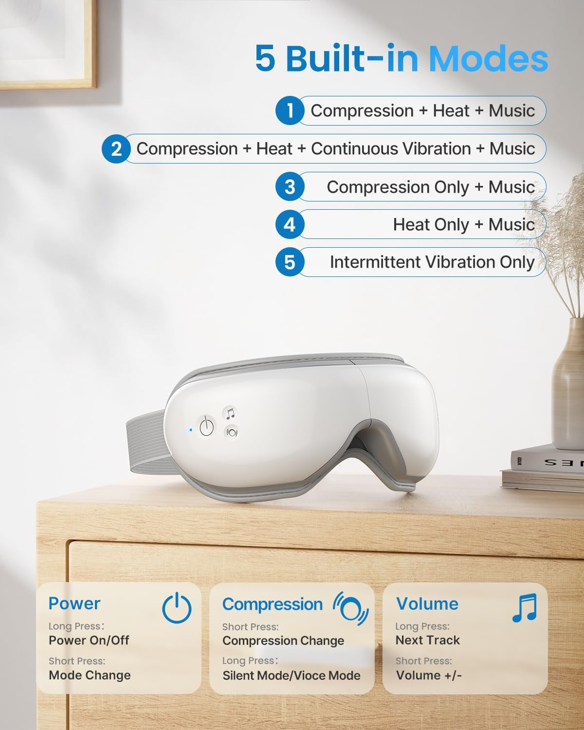 Valentines Day Gifts for Women/Men, Eyeris 1 Eye Massager with Heat, Birthday Gifts for Mom, FSA HSA Eye Care Gifts for Him/Her, Sleep Eye Mask for Relax Eye, Reduce Eye Strain