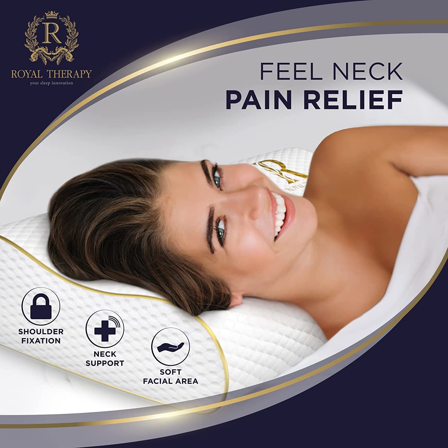Memory Foam Pillow, Queen Pillow Neck Pain Relief, Contour Pillow, Pillow for Neck and Shoulder Pain, Neck Pain Pillow, Side Sleeper Pillow, Cervical Neck Pillow, Neck Pillow Sleeping