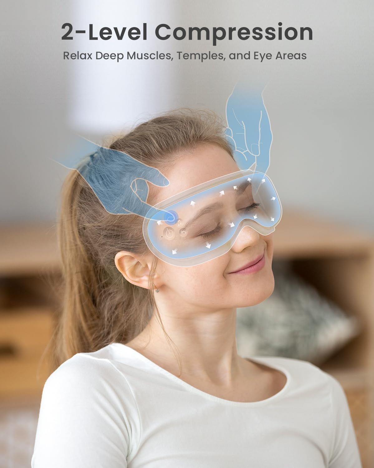 Eye Massager, Birthday Valentine'S Day Gifts for Women Men, Eyeris 1 Eye Massager FSA HSA for Migraine, Sleep Mask with Heat, Remote for Eye Strain Relief, Reduce Stye Eye, Head Massager Scalp