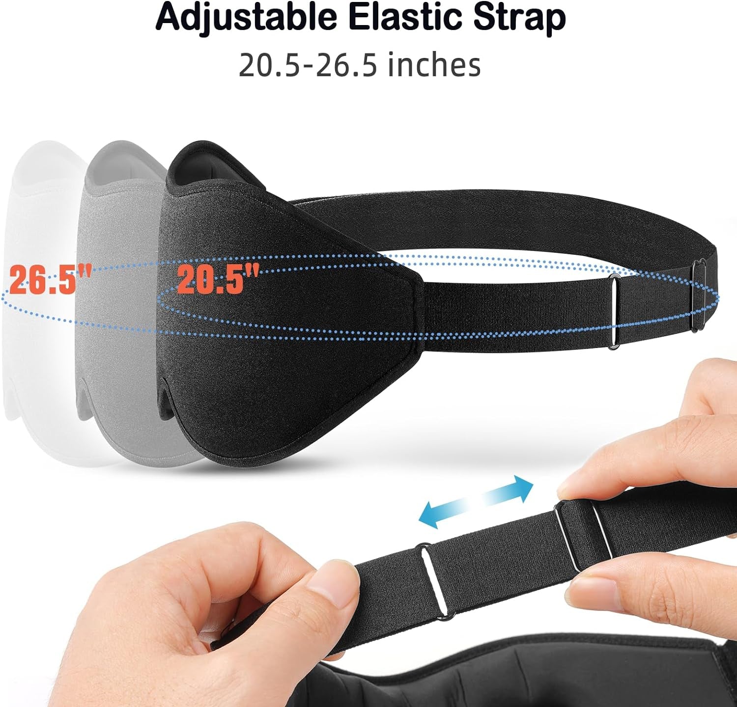 Sleep Mask for Side Sleeper Women Men, Eye Mask for Sleeping Light Blocking, 3D Contoured Cup Sleeping Mask, Soft Breathable Sleep Eye Mask with Adjustable Elastic Strap for Flight Nap