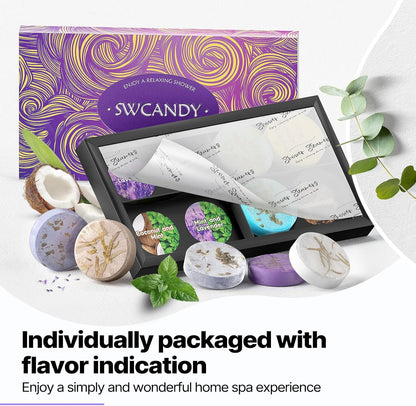 Shower Steamers Aromatherapy Birthday Gifts for Women -  8 Pcs Valentines Day Gifts for Her Mom Men Teen Adults Bath Bombs Self Care with Natural Essential Oils Relaxation Home SPA Mothers Day