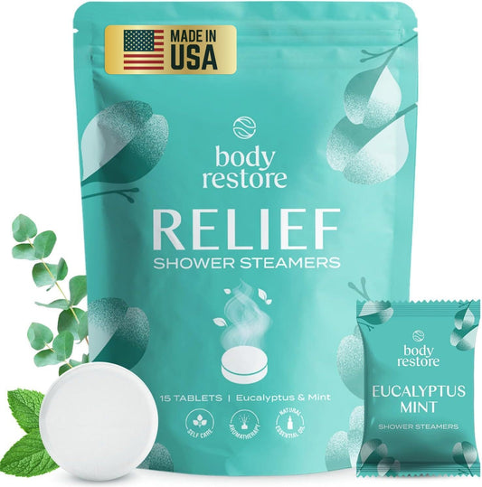 Shower Steamers Aromatherapy 15 Pack - Christmas Gifts for Women, Stocking Stuffers, Birthday Gifts for Mom, White Elephant Gift, Travel Essentials, Self Care - Eucalyptus