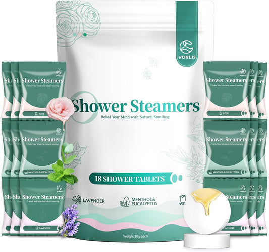 Shower Steamers Aromatherapy - 18Pcs Shower Bombs Birthday Gifts for Women Essential Oil, Congestion Relief, Self Care Bath Bombs Spa Gifts, Valentines Day Gifts (Eucalyptus & Menthol, Lavender, Rose)