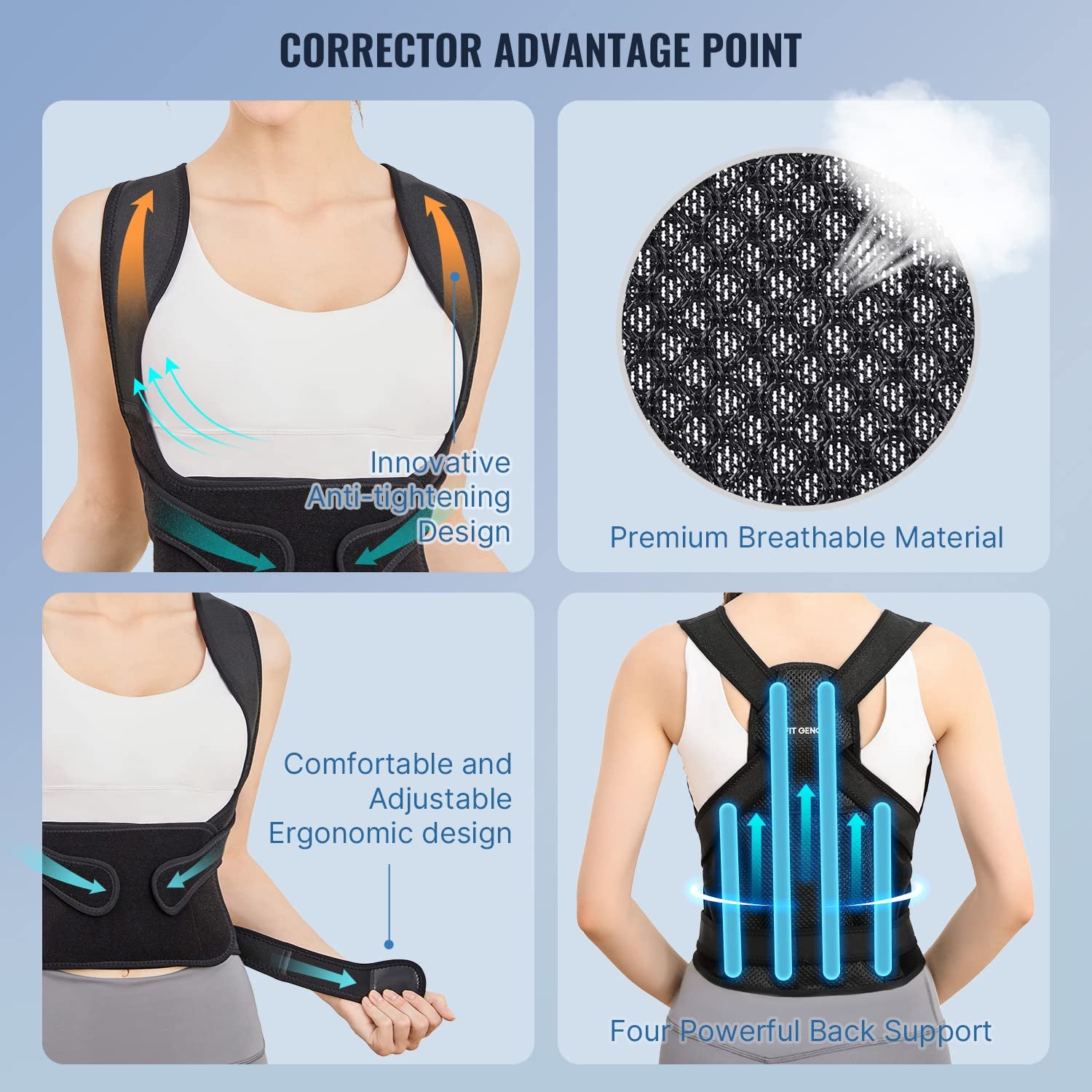 Ultimate Back Brace Posture Corrector for Men & Women - Adjustable Support for Pain Relief & Spine Alignment