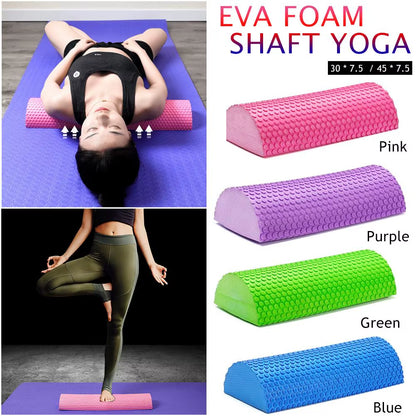 Half round EVA Foam Roller Semi-Circular Massage EVA Foam Shaft Yoga Pilates Fitness Equipment with Massage Floating Point