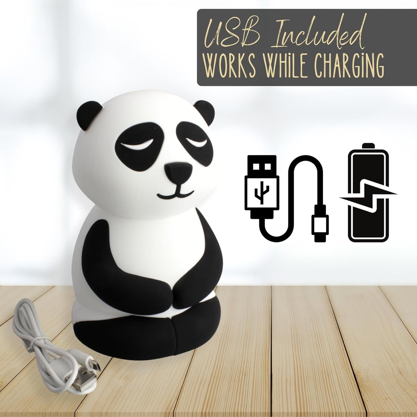 Peaceful Panda Breathing Trainer Light for Calming Stress, Anxiety Relief Items for ADHD, Mindfulness Meditation Tools for Depression, Great Self Care and Mental Health Gifts