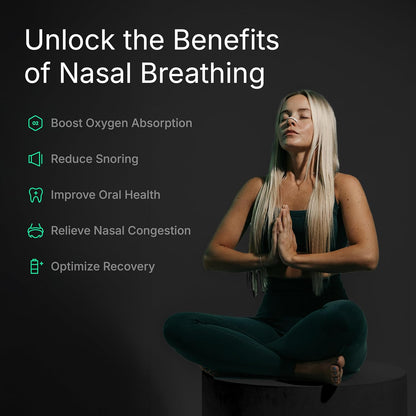 Breathing Nasal Strip Starter Kit (15 Count, Black) - Boost Oxygen , Reduce Snoring, Improve Sleep Quality - Sweat Resistant, Skin Safe Nasal Strips - Extra Strength Snoring Solution